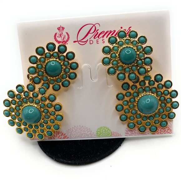 DAHLIA Retired Premier Designs Earrings (Clip-Po) - Picture 1 of 1